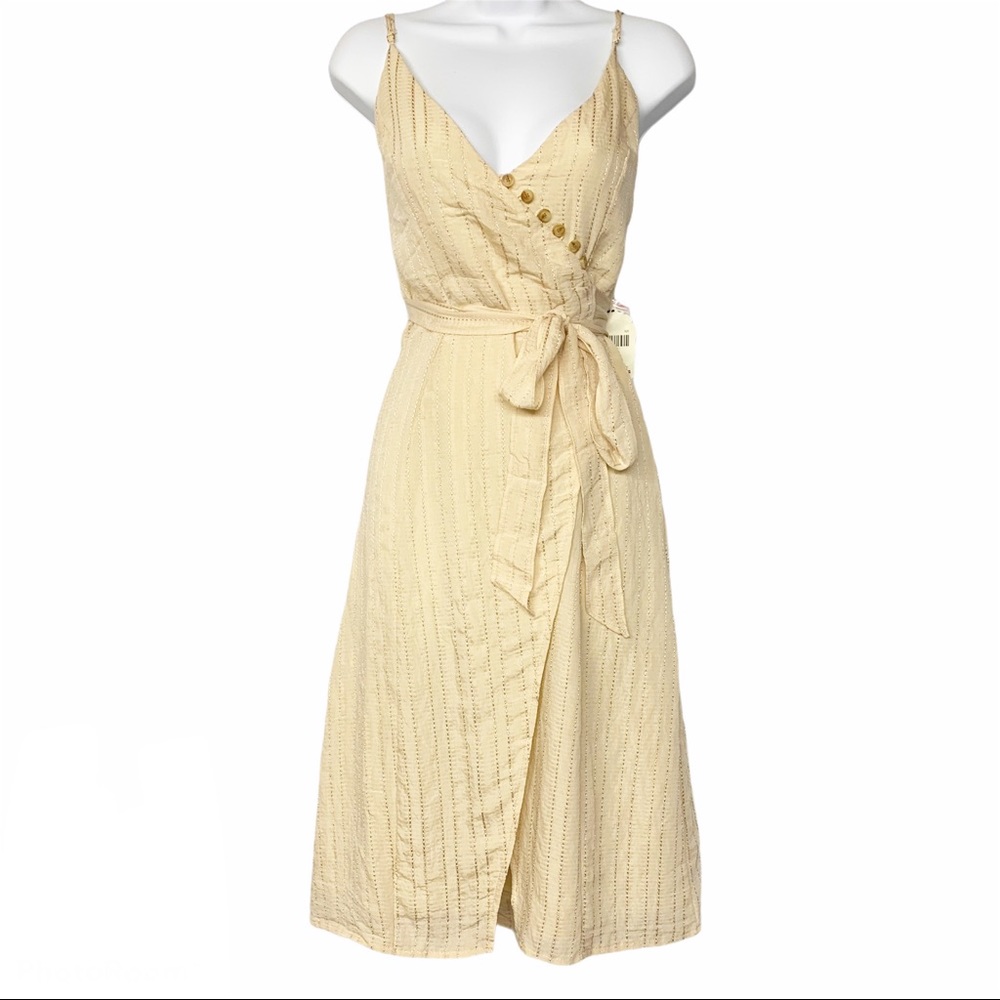 Altar’d State NWT taupe button detail wrap dress M